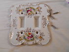 6884w Porcelain Floral Design Switch Socket Dual Cover Light Vintage