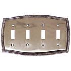 M06-s2691-620 Quad Antique Switch Accents Nickel Rope Brass