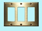 96978 Renovator Supply Solid Switchplate Triple Brass Gfi Brushed