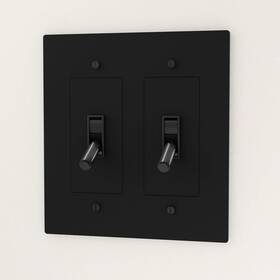 C-vtg-bk-2-t-t Residence Supply Retro Industrial Light Switch - Brass Toggle Lever Night Black 2 Gang