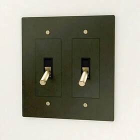 C-vtg-bp-2-t-t Residence Supply Retro Industrial Light Switch - Brass Toggle Lever Bronze With Patina 2 Gang