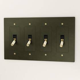 C-vtg-bp-4-t-t-t-t Residence Supply Retro Industrial Light Switch - Brass Toggle Lever Bronze With Patina 4 Gang