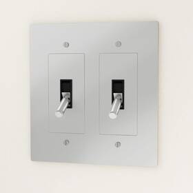 C-vtg-s-2-t-t Residence Supply Retro Industrial Light Switch - Brass Toggle Lever Stainless Steel 2 Gang