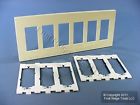 Sj266-sa Almond Large 6-gang Leviton Decora Wallplate Cover Gfi Gfci Screwless