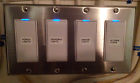 84412-40 Steel Finish Magnetic Leviton Stainless Gang 4 Satin Wallplate