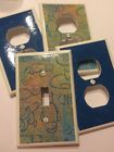 Sw888 Electrical Cats 4 Switch Set Cover Outlet - Blue Light Pc