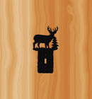 Deer10-1 Switch Whitetail Deer Plate Textured Cover-clingermans Poly Black