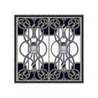0419x-t2 Switchplate Deco Beardsley Blue-cream Dark Tog Double Art