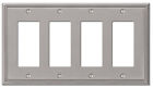 77r4bn Switchplate Quad 4 Metro Line Brushed Rocker Gfi Nickel Wallplate