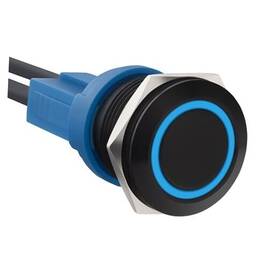 Taizhou Jiaojiang Machine Tools Electric Appliances Factory 742970217759 Led Momentary Aluminum Push Button Switch2-24v Dc 20ano On Off For 19mm 1 Blue