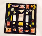 Toggle Double Black Funky Switch Fun Wall Cover Plate Light Vintage Food Decor