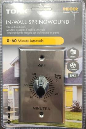 Rff60m Tork In Wall 0-60 Time Switch 20 Amps- 125 Volts Inwall- Indoor Timer New