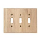 4008tttun Triple Oak Unfinished Wallplate Wood Toggle Amerelle Traditional