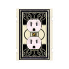 0419x-t3 Tripple Art Beardsley Cream Deco Switchplate Toggle Black