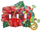Tropical Cmm Gecko Haitian Metal Triple Switchplate