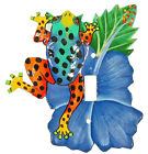 Tropical Color Switchplate Decor 12 Metal Tree Haitian Hibiscus Blue Frog
