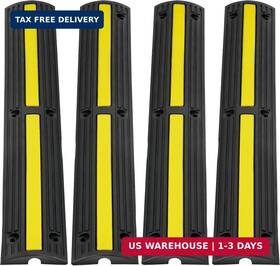Vevor 840281559695 3.28 Ft Cable Protector Ramp 4 Pack Of 1 Channel 18000 Lbs/axle Capacity