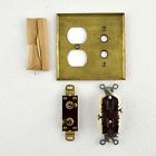 Vintage Brass Antenna Outlet Cover Electrical Plate Connections