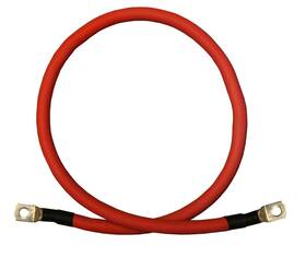 Windynation B072k9nczj 2 Awg Gauge Single Red 7 Feet With 3/8 Inch Lugs Pure Copper Battery Inverter Cables