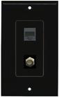Wpbk201 Rj11-12 Coax 6p4c Dark Wall Black 1 Phone 1-phone Port Plate Decorative