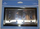 64221 Zinc Plate Wall Switch Brainerd Quad Brass Plated Cast Die -