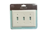 New Allen + Roth Triple Toggle Plate Almond #0140266 No Hardware. Fixed Price $9.99.