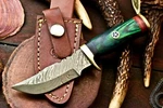 Compact Custom 6 Knife, 1095HC + 15N20, Sharp Hardwood Handle &leather Sheath. Fixed Price $22.00.