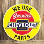 Chevrolet Chevy Genuine Parts Large Embossed Metal Tin Sign 24" Vintage Garage. Fixed Price $33.95.