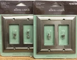 Allen + Roth Double Decorator Wall Switch Plate 2 Piece Lot Satin Nickel Finish. Fixed Price $18.99.