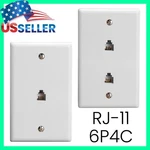 RJ11 Telephone Wall Plate 6P4C Modular Face Fax Line White Lot. Fixed Price $10.59.