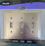 Amerelle Steps Triple Toggle Satin Nickel Cast Metal 3-GANG Wall Plate 84TTTN. Fixed Price $9.95.