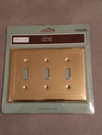 Allen + Roth Triple Toggle Wall Plate # 140266 Light Switch Antique Brass Finish. Fixed Price $7.61.
