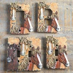 Set Of 4 Wild Horses Wall Electrical Switch Outlet Cover Plate Variety Pack. Fixed Price $47.99.