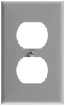 Leviton 1-GANG Duplex Device Receptacle Wallplate, Standard Pack Of 1, Gray. Fixed Price $8.99.
