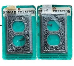 2 Vintage Edmar Creation Outlet Switch Plate Cover Brass Silver Mcm Sealed Rare. Fixed Price $38.00.