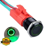 Dmwd 16MM 20A Latching Push Button Switch, Waterproof 12-24V Green Led Halo Ring. Fixed Price $20.00.