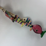 Vtg LOT#2 4 Colorful Fish Art Paper Mache Haitian Ornaments 8 Long Each. Fixed Price $34.00.