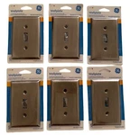6 Pack Ge 57277 Wallplate Light Switch Outlet Cover Brushed Nickel Finish. Fixed Price $17.99.