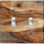 Metal Light Switch Outlet Cover Wall Plate Brown Wood Plank Print Decor FOS149. Fixed Price $16.19.