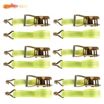 6 Set 5000 Lbs Heavy Duty Tie Downs 2" X 15' Ratchet Straps With J Hook. Fixed Price $44.26.