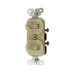 Pass & Seymour 690-IG Combo (2) 1-POLE Switches, Ground, 15A, 120/277V, Ivory. Fixed Price $11.75.