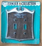 1 Vintage Edmar Creation Metal Double Light Switch Plate Cover Eagle Wood Style. Fixed Price $15.00.