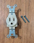Leviton Single Wall Outlet Receptacle - Almond. Fixed Price $8.00.