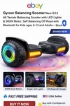 Gyroor G13 All Terrain Hoverboard 500W Motor Bluetooth Led Off Road Scooter Blac. Fixed Price $120.00.