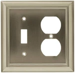 Brainerd Architectural Single Switch Duplex Satin Nickel Wall Plate 64171. Fixed Price $8.95.