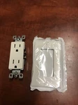 1X New Leviton Decora Amps 125 Volt White Outlet 5-15R 5325-WMP W/wallplate. Fixed Price $9.99.