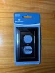 **new Open Box** Flat Black 6IN 2 Plug Outlet Wall Plate By Brainerd. Fixed Price $9.99.