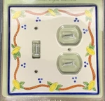 Vintage Atlas Lemon Ceramic Switch & Outlet Wall Plates Lot Of 3. Fixed Price $29.95.