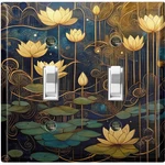 Metal Light Switch Outlet Cover Wall Plate Elegant Yellow Lotus Flowers FWR330. Fixed Price $15.29.