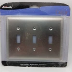 Amerelle Wall Plate Brushed Nickel Devon 3 Toggle Carded New Rustic Industrial. Fixed Price $9.85.